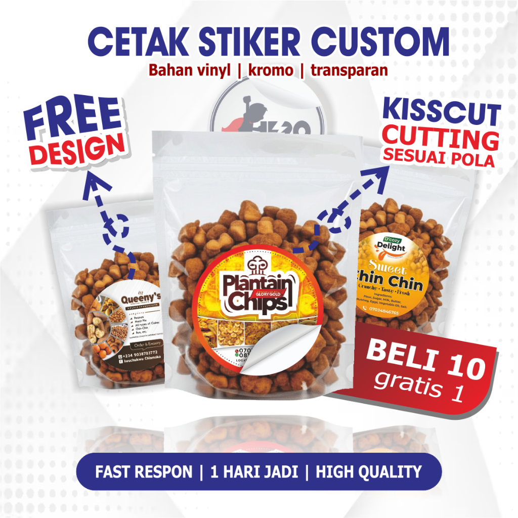 CETAK STIKER KROMO | STIKER MAKANAN DAN MINUMAN | STIKER CUSTOM