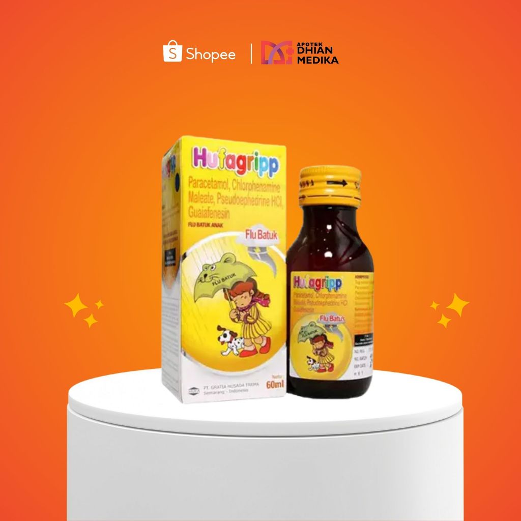 HUFAGRIP BATUK PILEK, HUFAGRIP BATUK BERDAHAK, HUFAGRIP BATUK KERING 60ML SIRUP