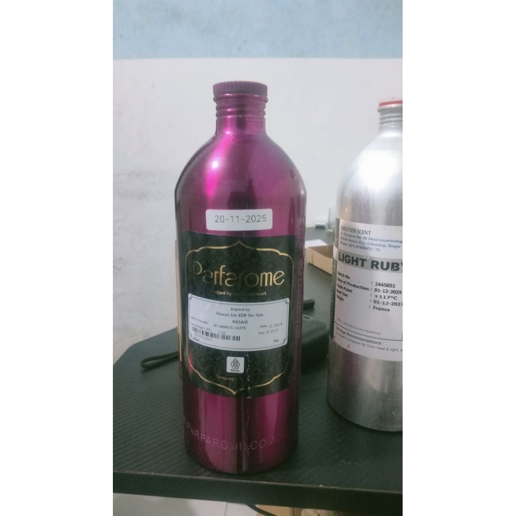 Kaleng Botol Aluminium Bekas Bibit Parfum 1kg - Sekali Pakai, Belum Dicuci, Aroma Asli