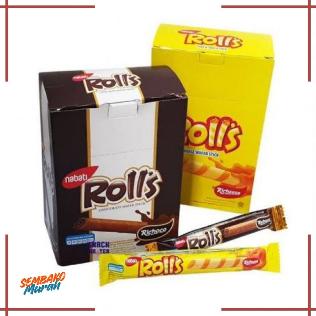 MAKANAN RINGAN | SNACK WAFER RICHEESE NABATI ROLLS | NABATI ROLLS COKELAT | NABATI ROLLS KEJU