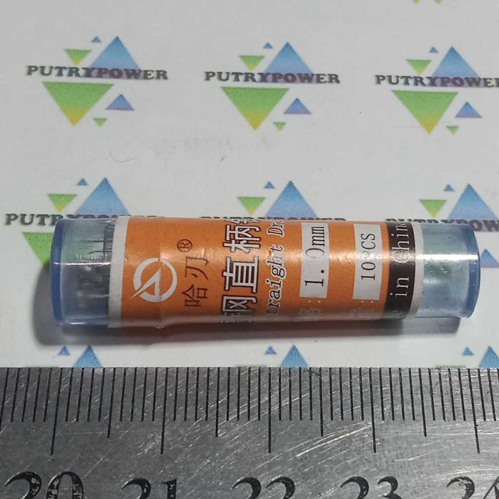 10PCS  1mm MATA BOR PCB almunium kayu mini drill . mata bur kecil diameter 1mm . MATA BOR MINI