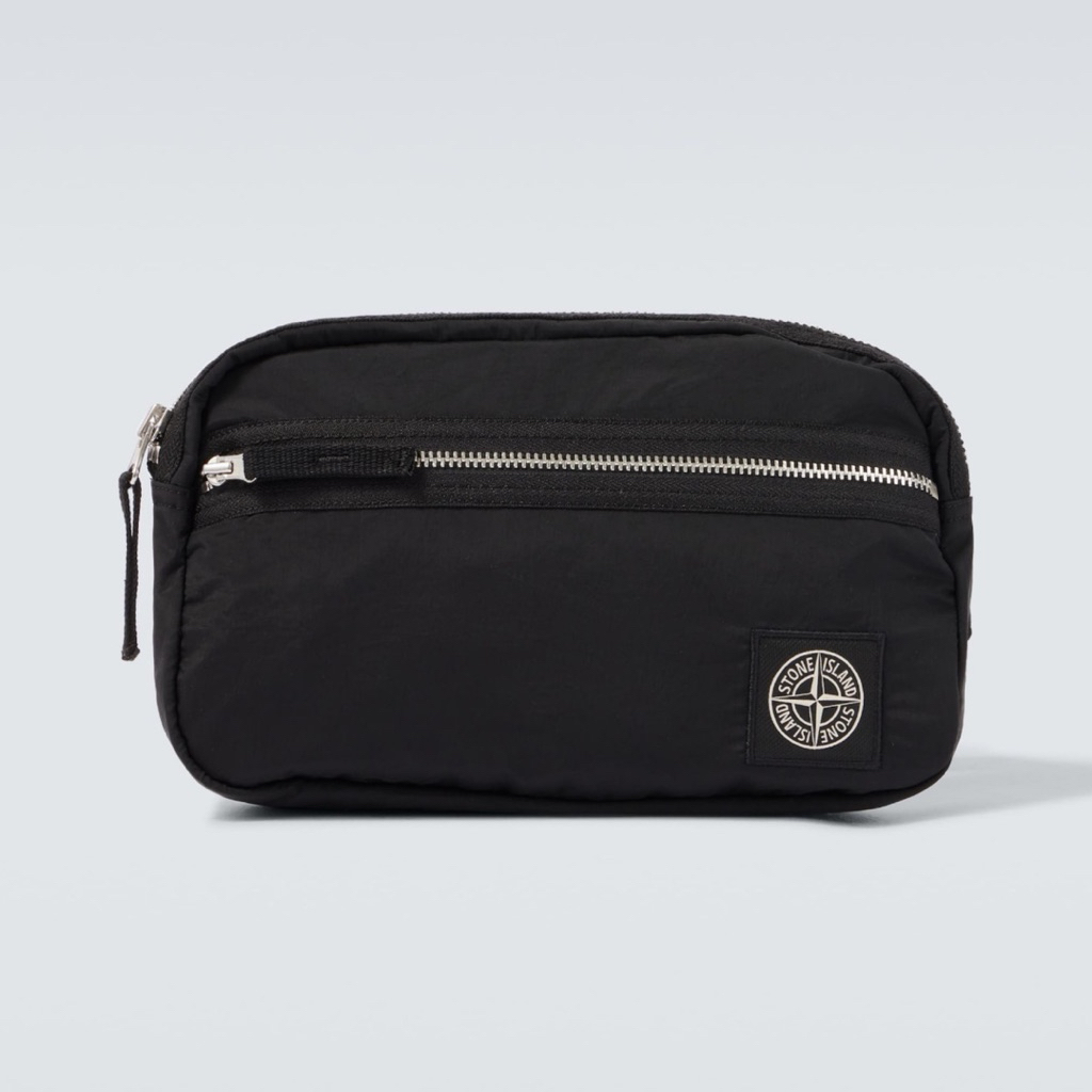 Stone Island Logo Nylon Belt Bag Black