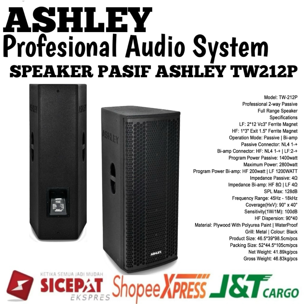 Seaket Pasif Ashley Tw212p Original Speaker Pasif 12inch Ashley tw212p