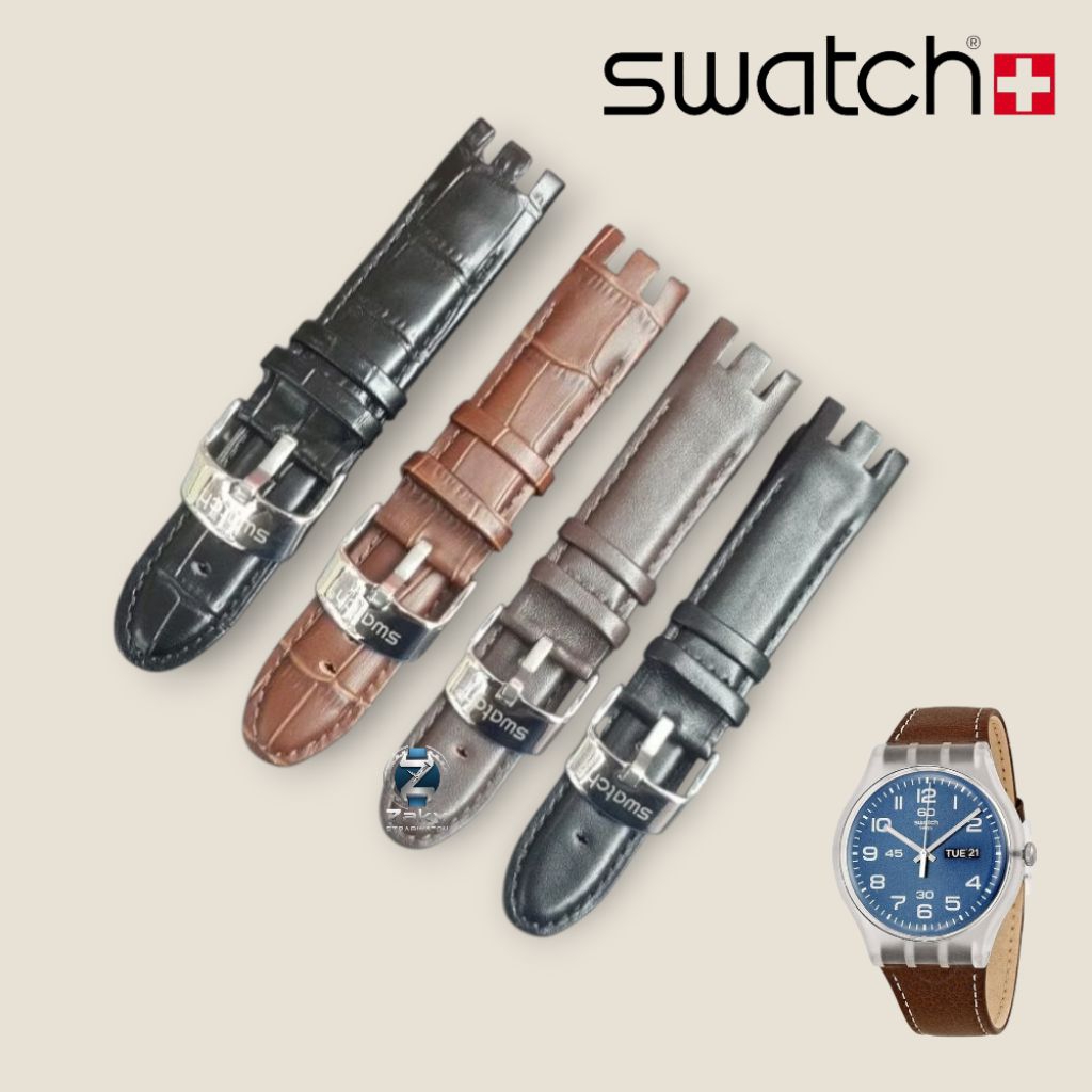 Strap Tali Jam Tangan Swatch 007 Tali Kulit Swatch YTS 401 YTS 402 Lug 20mm