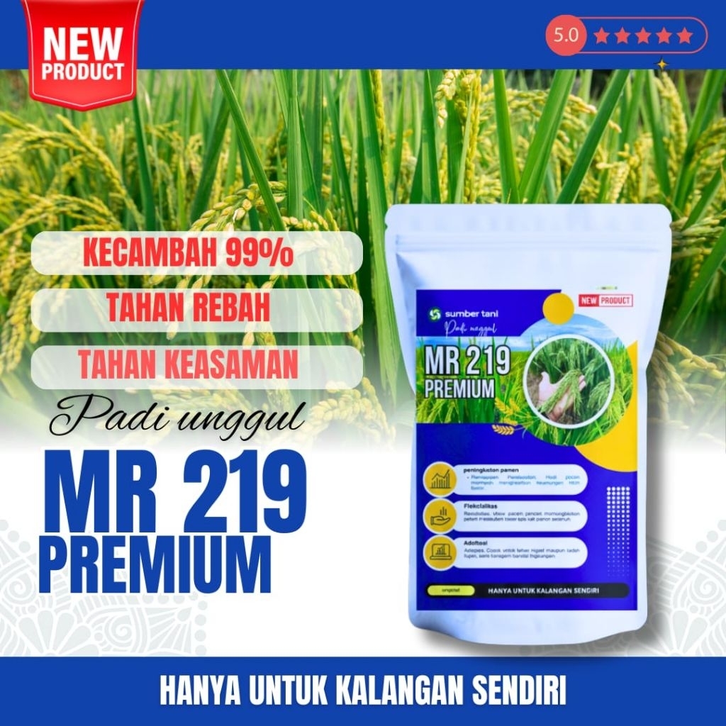 Benih padi unggul Mr 219 kemasan 1kg ( BIBIT PADI MR 219 ORIGINAL  )