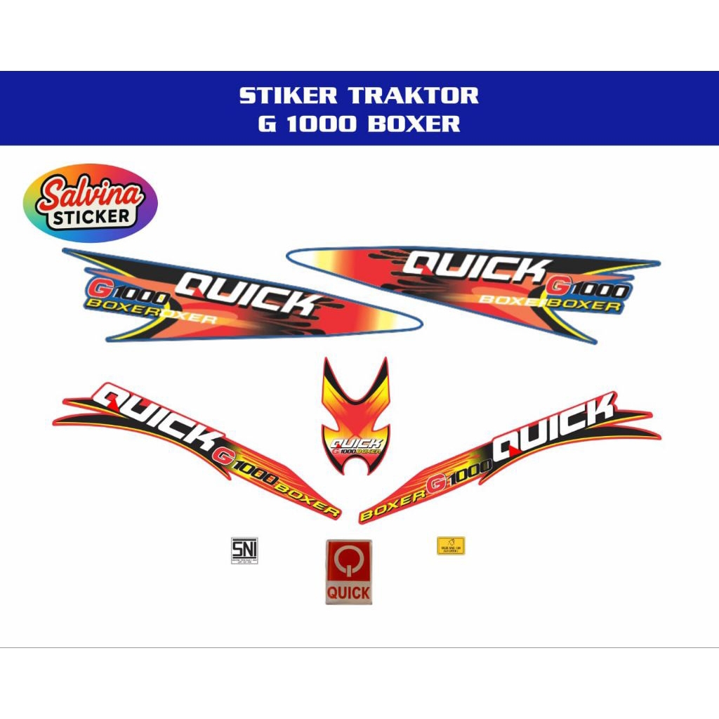 Stiker mesin traktor G 1000 Boxer