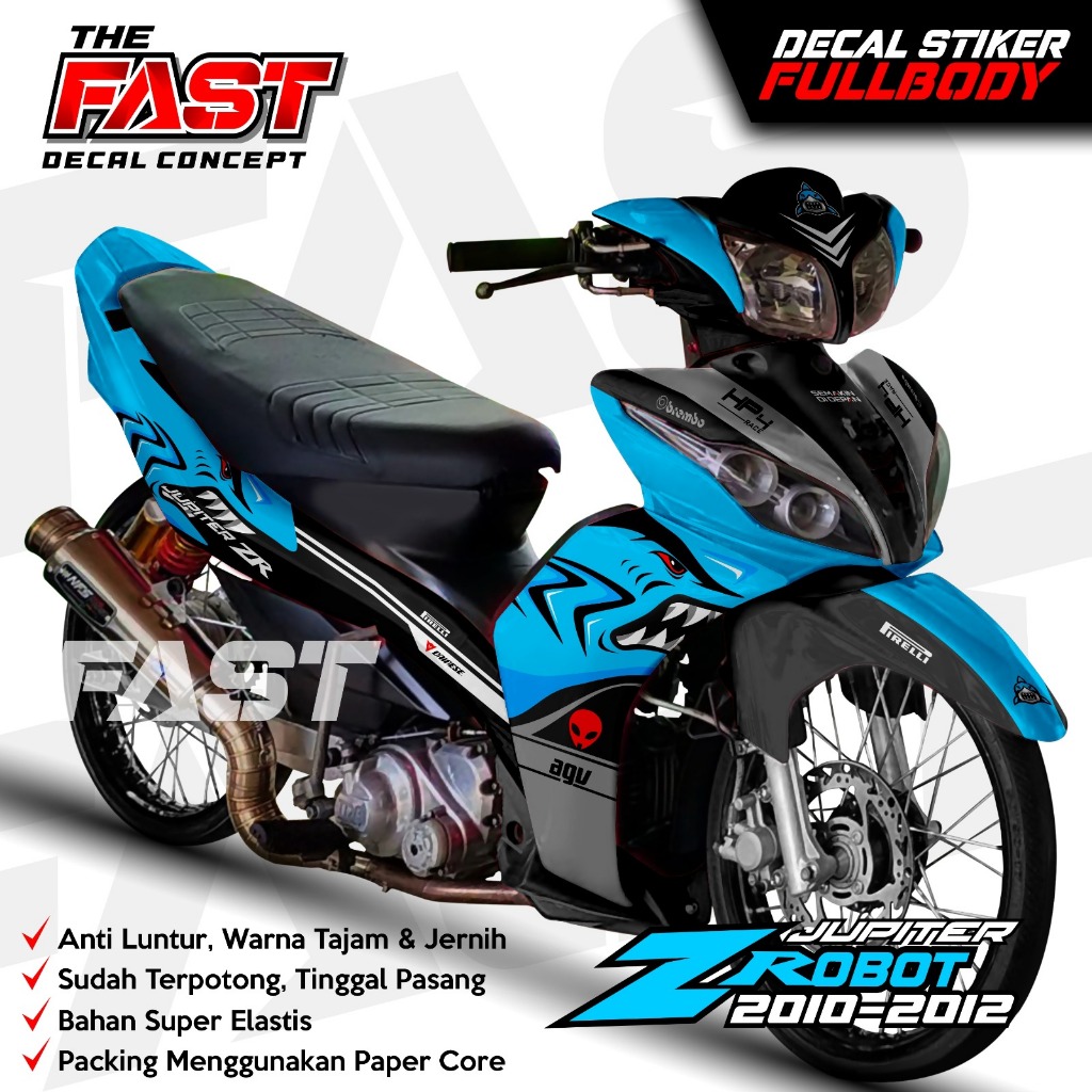Decal Jupiter Z Robot shark Racing Variasi Warna Fullbody Decal Stiker Striping Variasi Jupiter  Z R