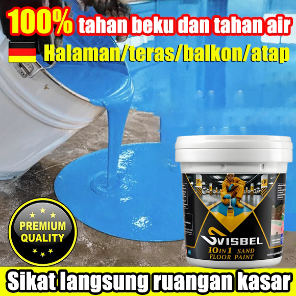 Cepat Kering dalam 4 Jam  Cat Lantai 10-in-1, Cat Lantai Tahan Air, Tersedia dalam Warna Putih, Abu-