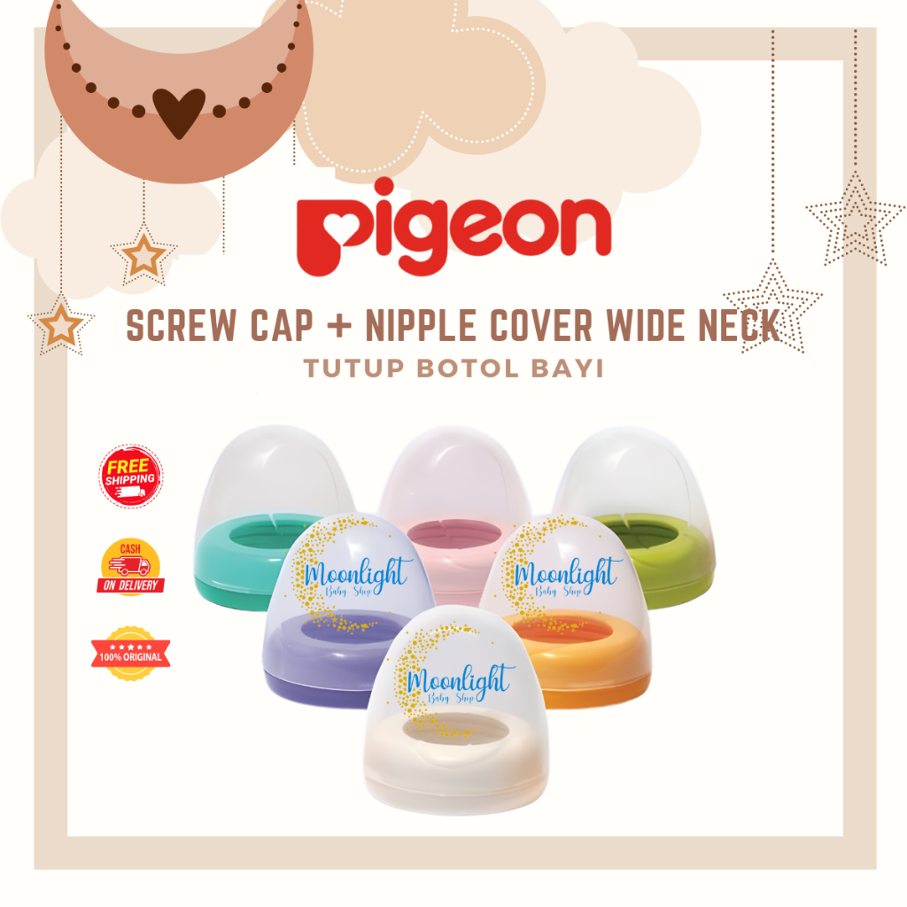 PIGEON Tutup Botol Susu Bayi | Screw Cap & Nipple Cover Wide Neck