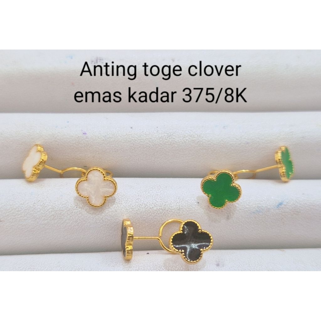 Anting emas toge clover kadar 375/8K