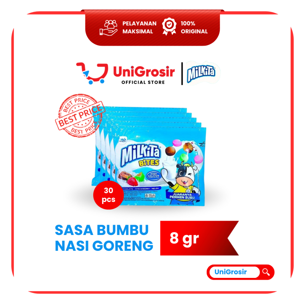 [UniGrosir] MILKITA BITES PERMEN SUSU RENCENG MILK CANDY BAG 8gr x 30pcs