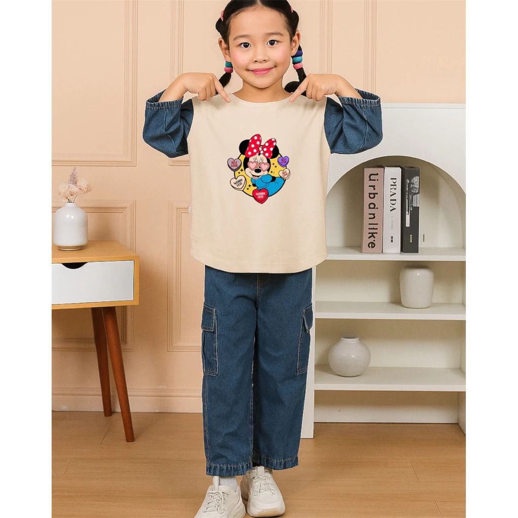 Nama Produk
Setelan Anak Perempuan Celana Levis Cargo Baju Gambar Mickey Mouse Usia 3-14 Tahun Blue 