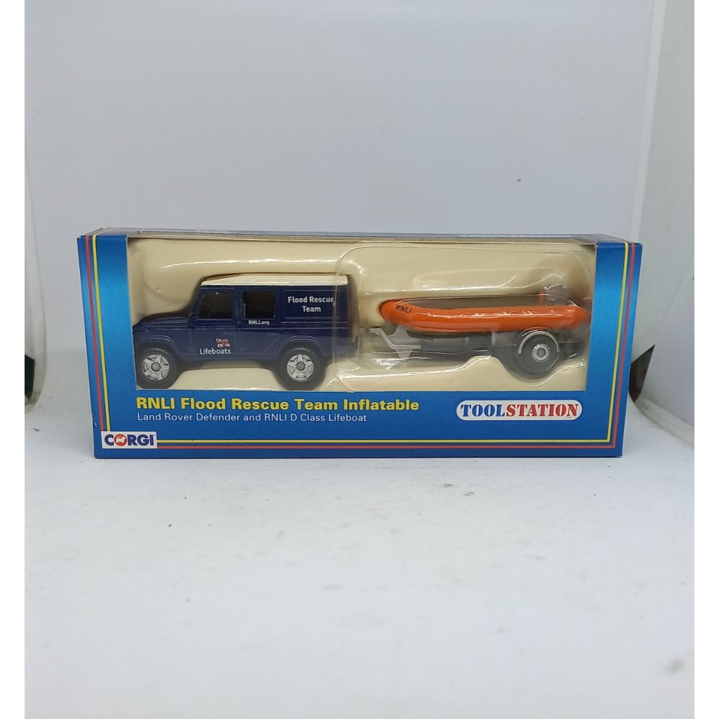corgi land rover defender and rnli d class lifeboat diecast 1/90 (t)