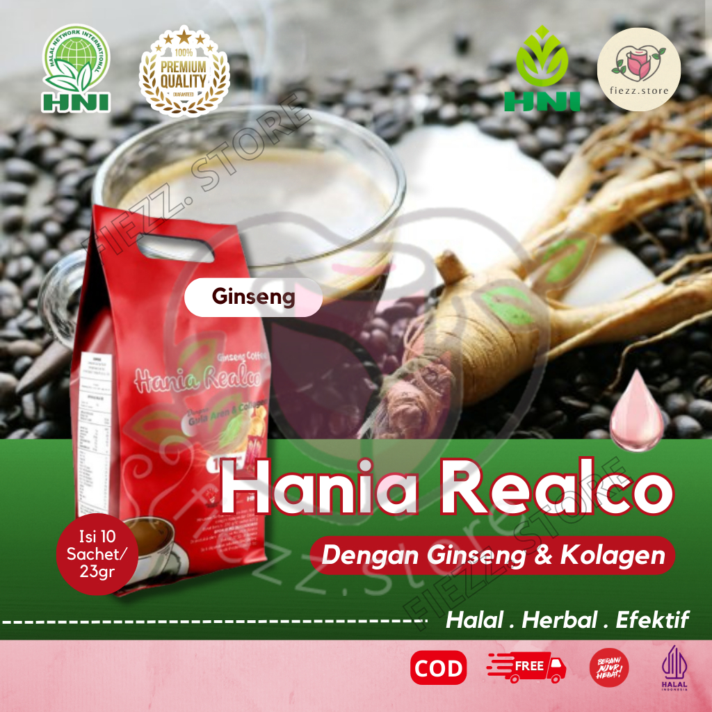 Hania Realco Ginseng Coffee | 10 sachet - HNI HPAI BPOM Kopi Ginseng