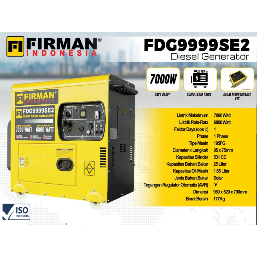 FIRMAN Diesel Generator Genset FDG9999SE2