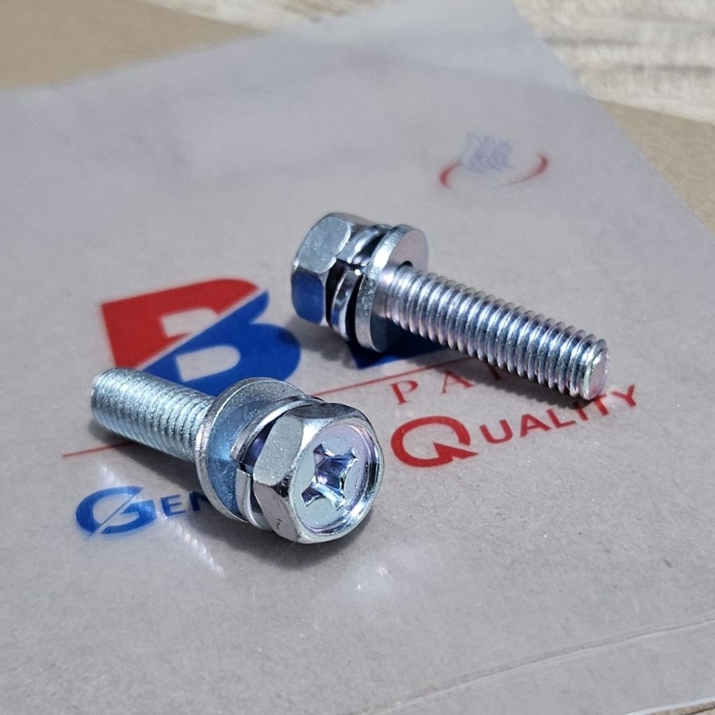 (isi 10 pcs) Baut Double Ring M6x25 Kunci 10/ Baut 10 Ring Plat Ring Per Panjang 2,5cm Kepala Double