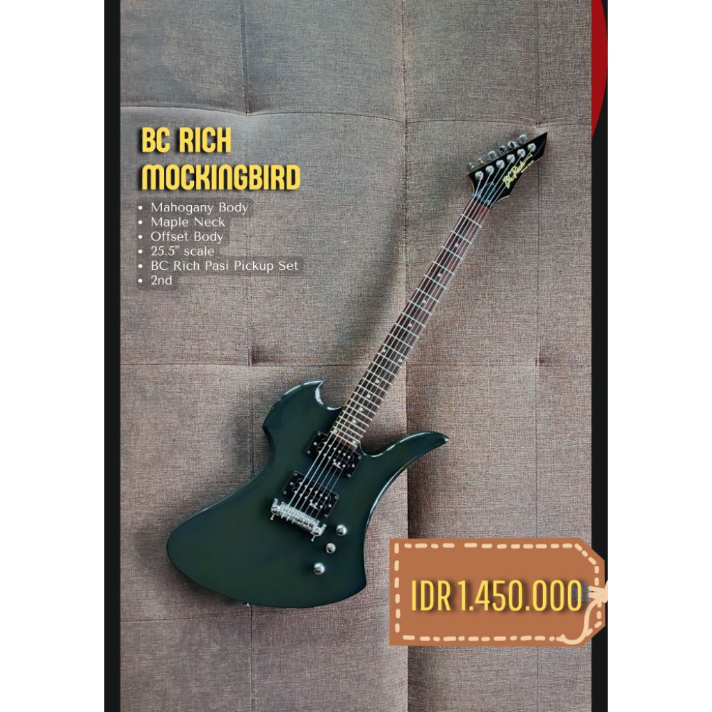 Bc rich mockingbird offset gitar plus 10%