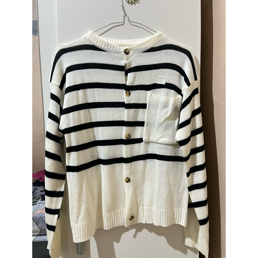 ( PRELOVE ) Baju Wanita Garis Hitam Korean Style