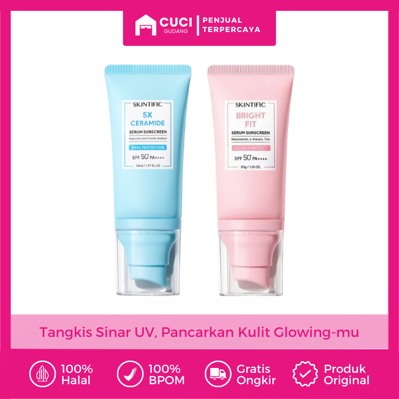 Sunscreen Skintific Sanskrin Pemutih Wajah Spf 50+ Pa ++++ Non Comedogenic Sunscree Sankrin Glowing