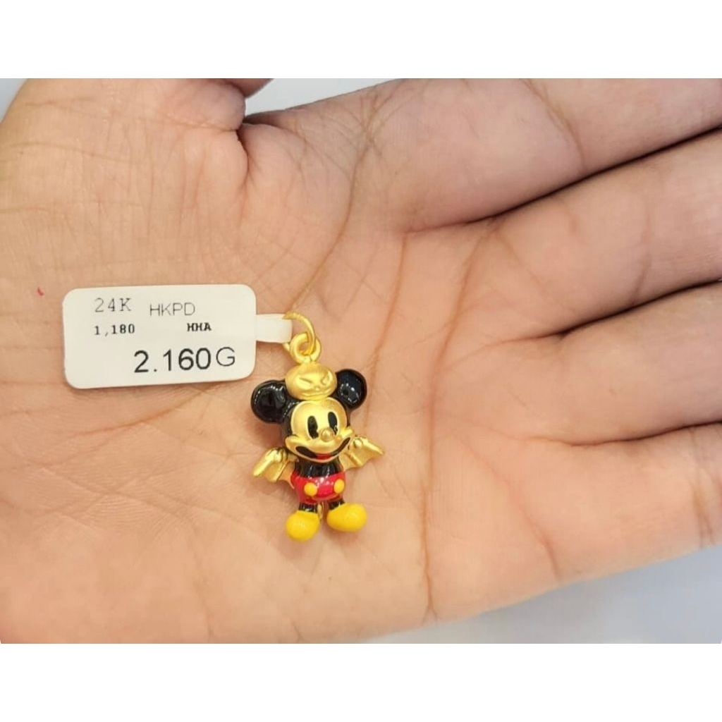 Liontin emas 24k mickey mouse