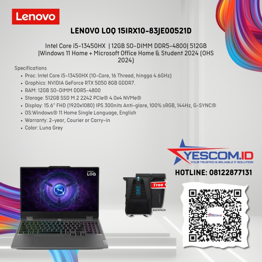 LENOVO LOQ 15IRX10 -83JE00QDID