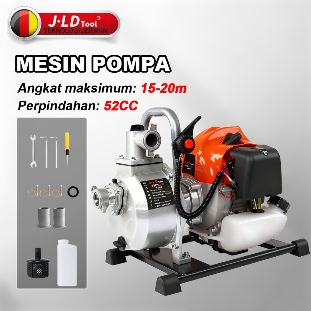 JLD Mesin Pompa Air Sawah 2-Tak Pompa Air Bensin Mesin Pompa Daya Tinggi Untuk Pertanian Dan Irigasi