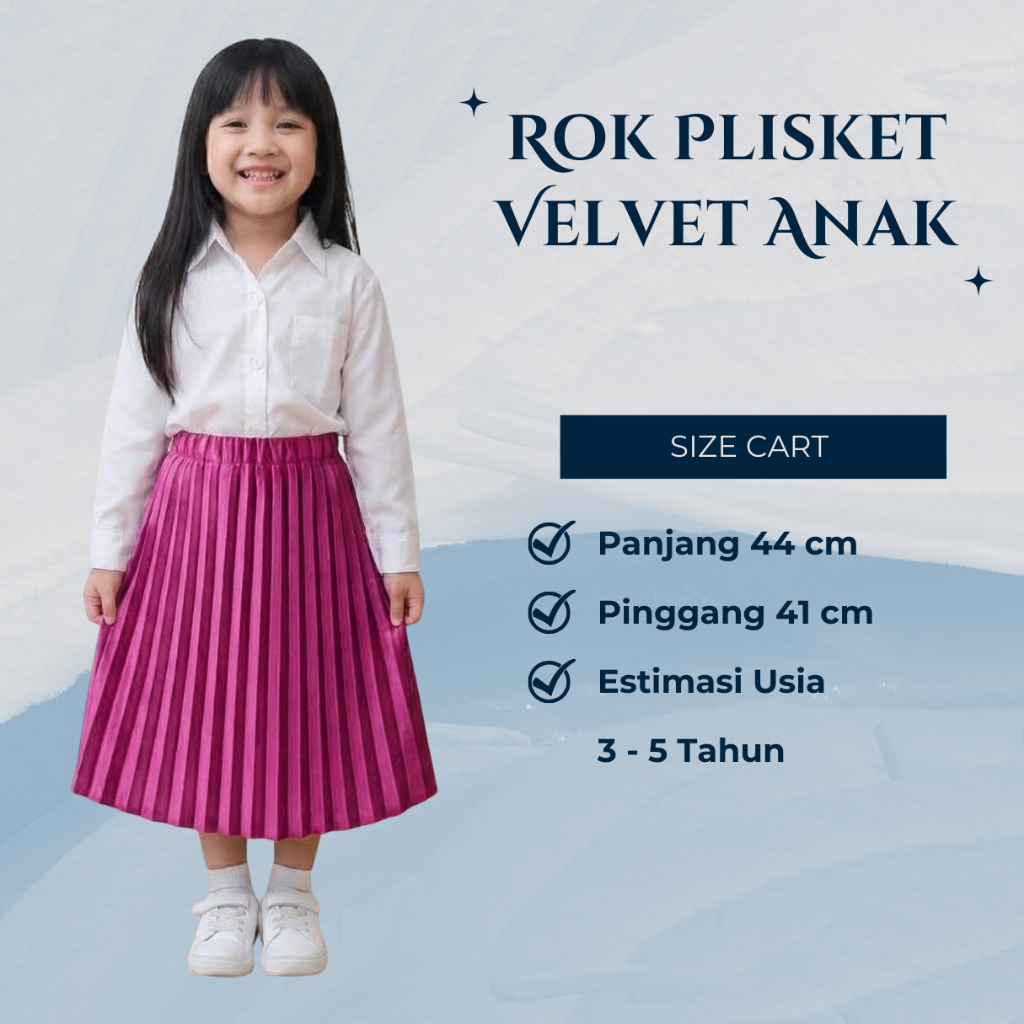 Rok Bludru Anak - Rok Anak - Rok Anak Plisket Bludru