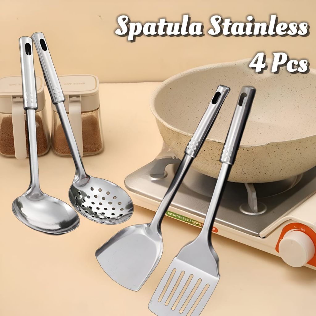 Spatula Sutil Stainless Steel Set Isi 4Pcs / Spatula Set Stainless Steel Finished 4Pcs / Sutil Set S