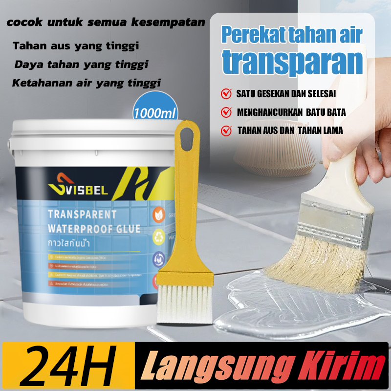 Lem Anti Bocor Transparan Super Kuat 1000ml Tahan Air untuk Atap Bocor, Genteng, Tembok, Toilet, Kol