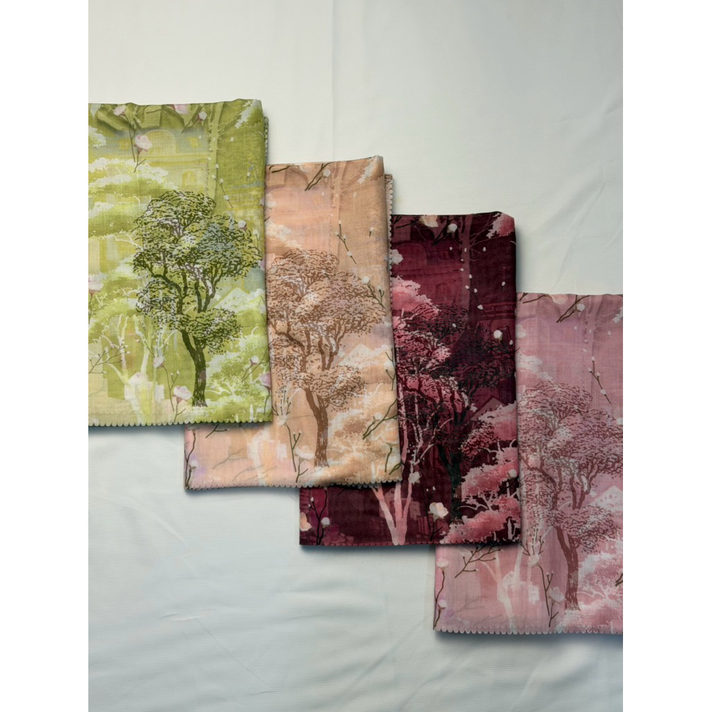 Liora Hijab - Motif Pohon Hijab Segi Empat Murah Premium (Bahan Voal Dior)