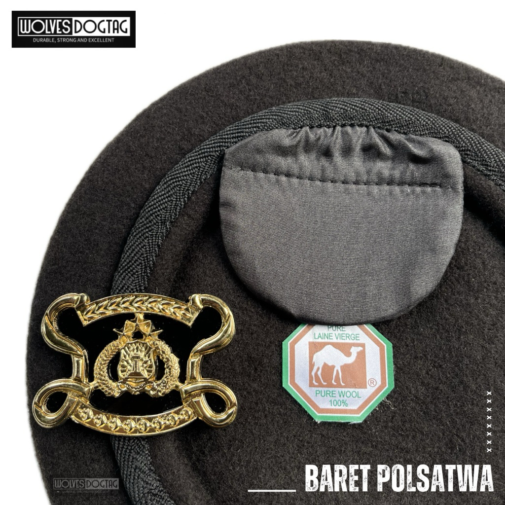 Baret polsatwa / baret polisi satwa / baret camel polsatwa / topi polsatwa / baret hitam coklat / ba