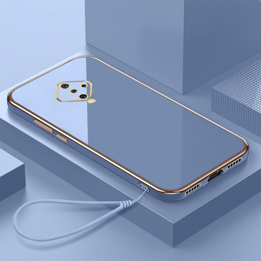 Soft Case Vivo S1 Pro Casing Luxury Plating Silicone With Lanyard