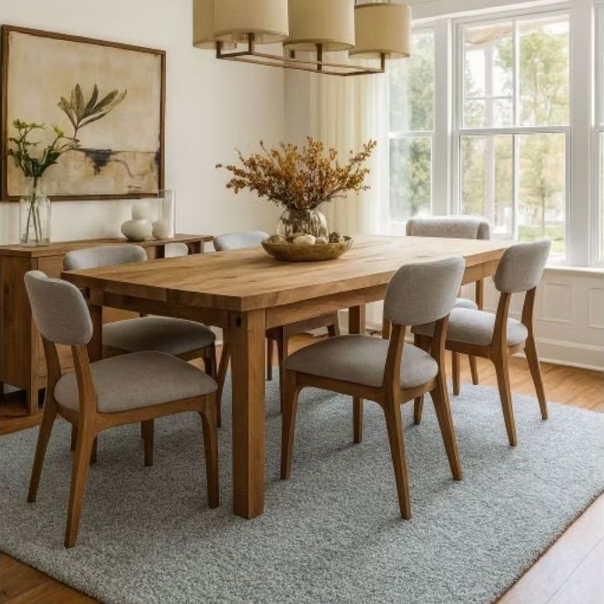 KURSI MAKAN JATI TUA  - MEJA 200X100 + 6KURSI