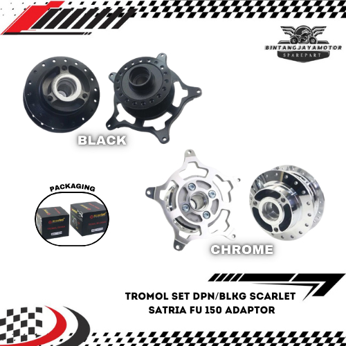 Tromol Set Depan & Belakang Satria FU 150 Adaptor "Original Scarlet"