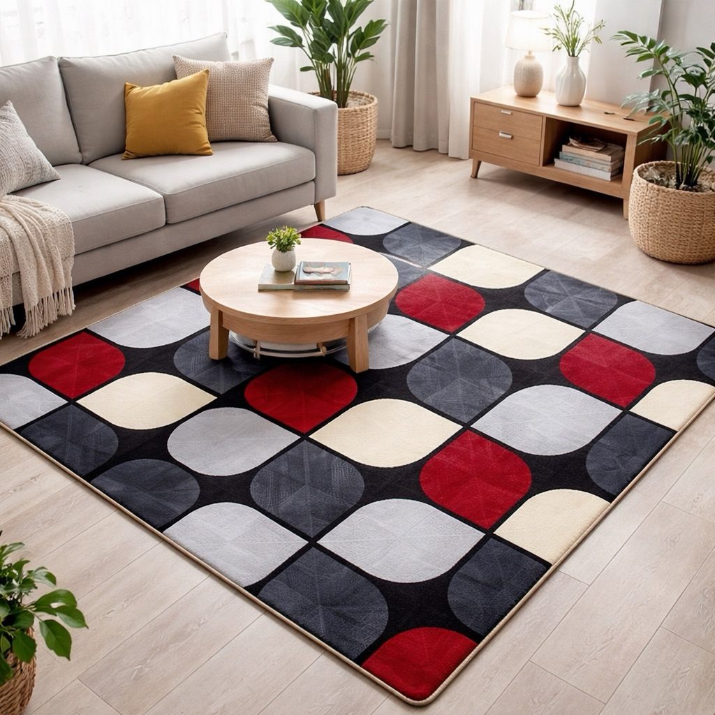 Karpet Busa Malaysia Full Minimalis & Kembang Design /Karpet Lantai Premium / Karpet Busa Tebal