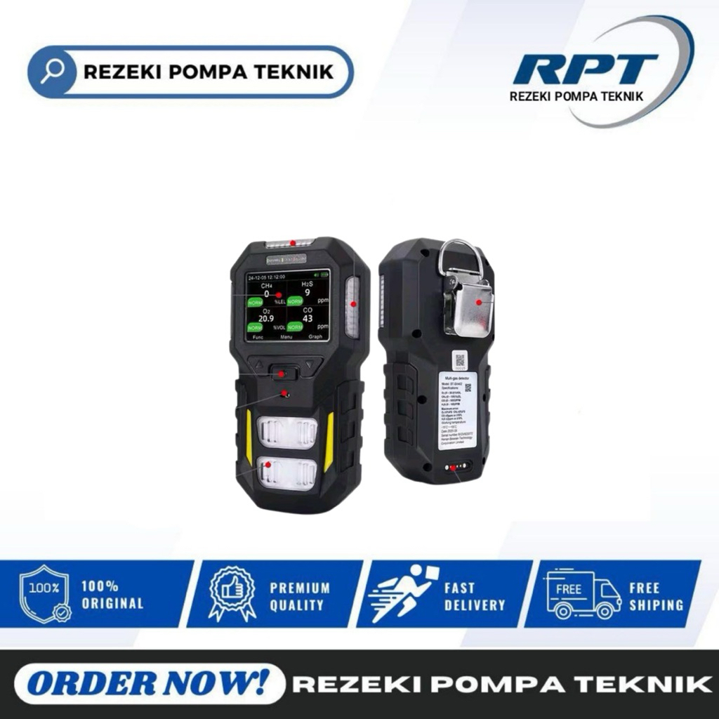 Portable Multi Gas 4in1 Gas Detector Bosean BT-BX402 Multi 4 Alarm Mode (LEL O2 CO H2S)
