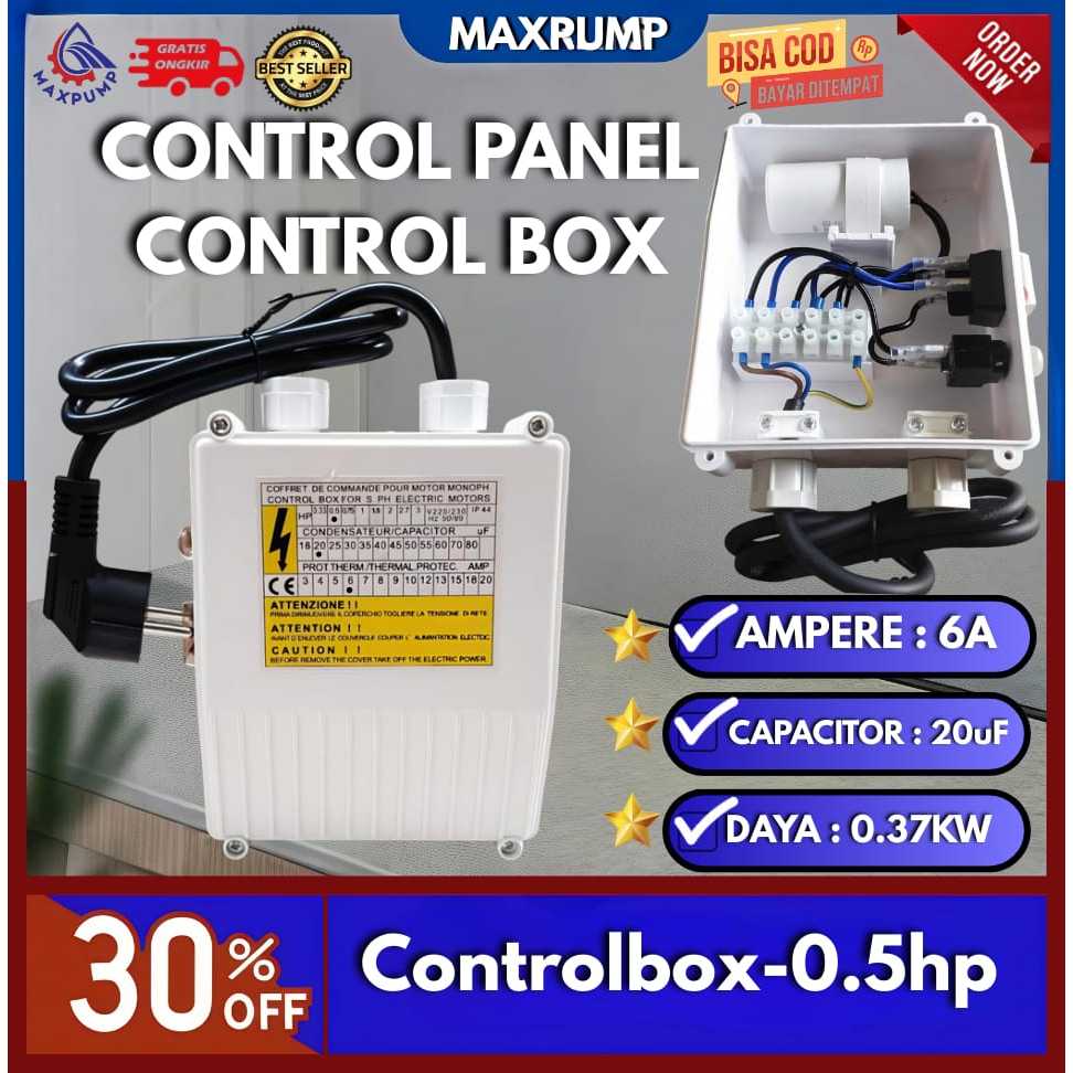 MAXPUMP control box-0.5hp Control Box Pompa Satelit 0.5Hp - Panel Control Box Pompa Air Sumbersible
