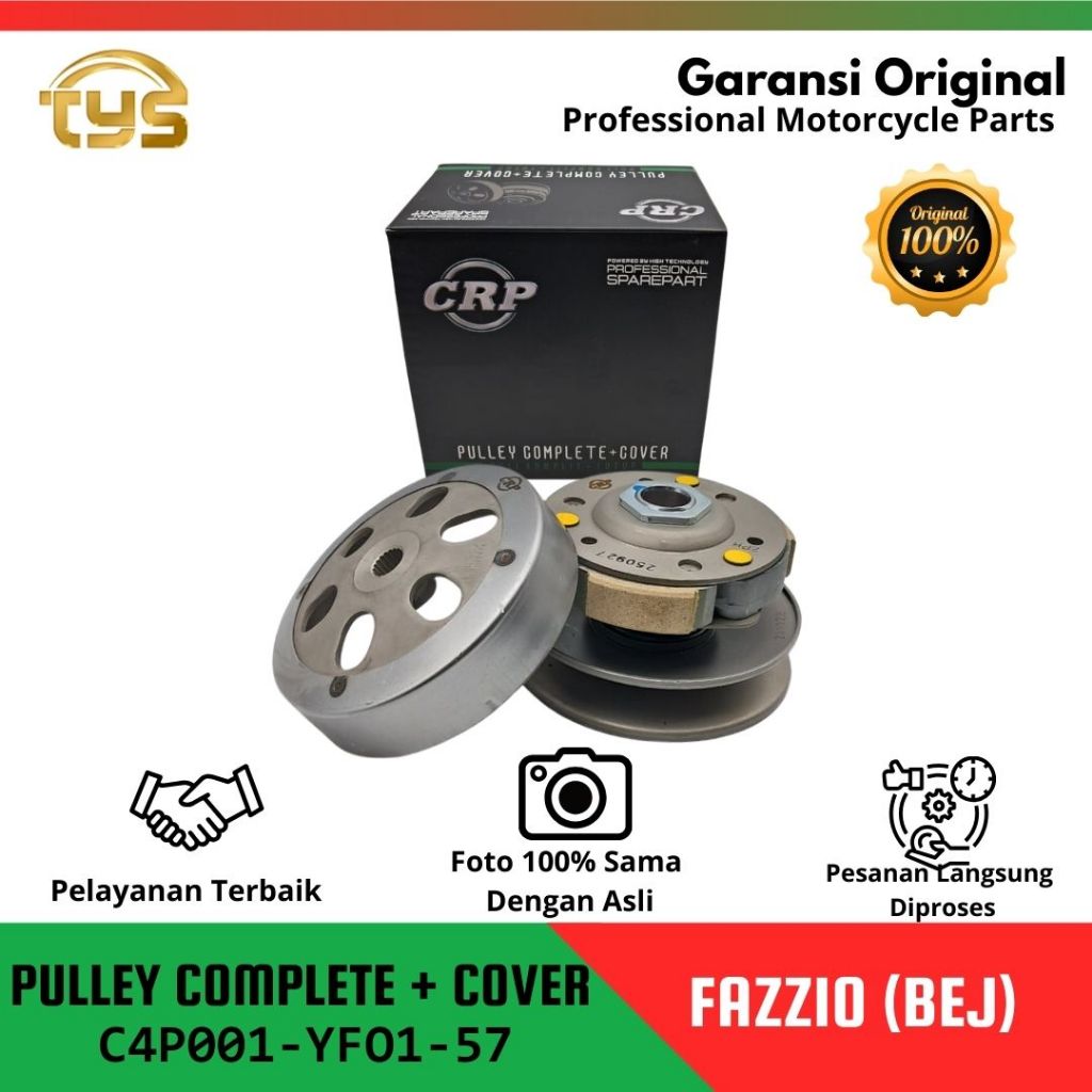 CRP untuk Yamaha Fazzio [BEJ] - Pulley Complete + Cover