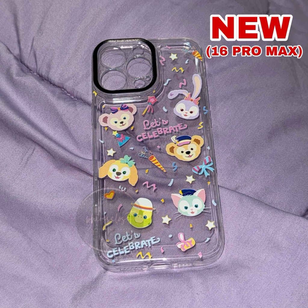 NEW - Case iPhone 16 PRO MAX Disney Duffy and Friends Cartoon Transparent