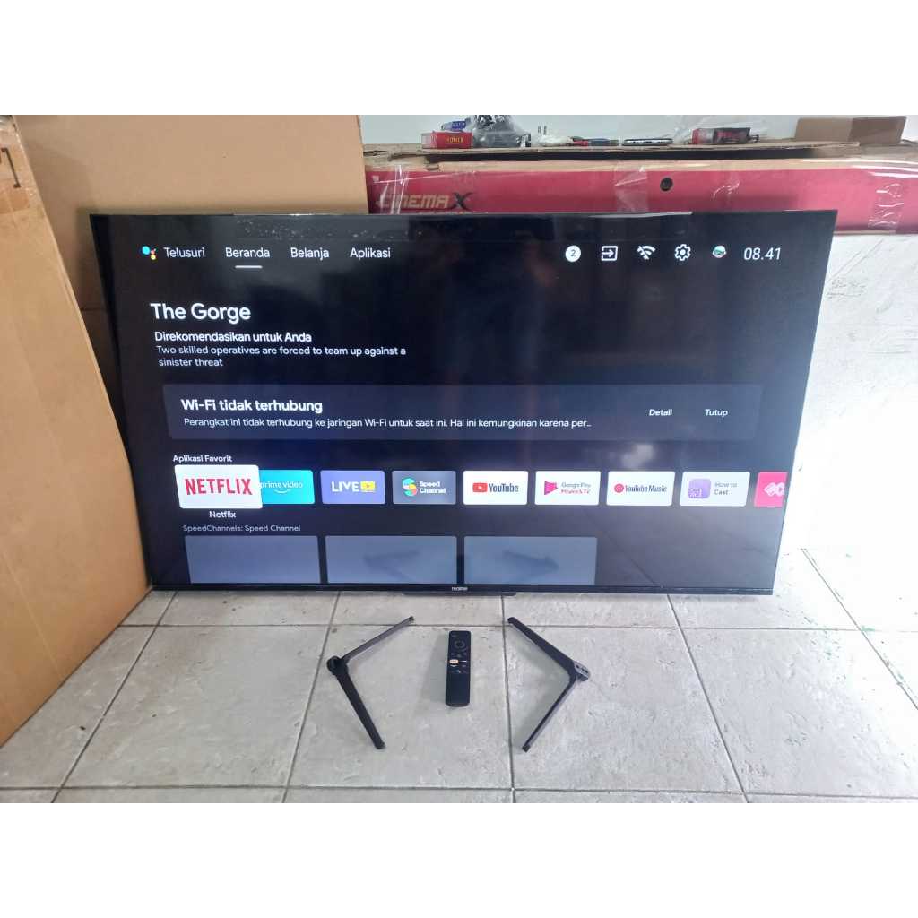 Android TV Realme 50 inci 4k UHD Sudh bisa Youtube DigitalTV Kondisi bekas pemakaian 6468F