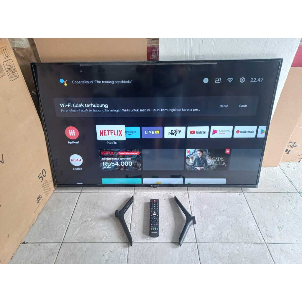 Android TV Panasonic 50 inci 4K UHD Sudah bisa Youtube Digital TV Kondisi bekas pemakaian 6467F