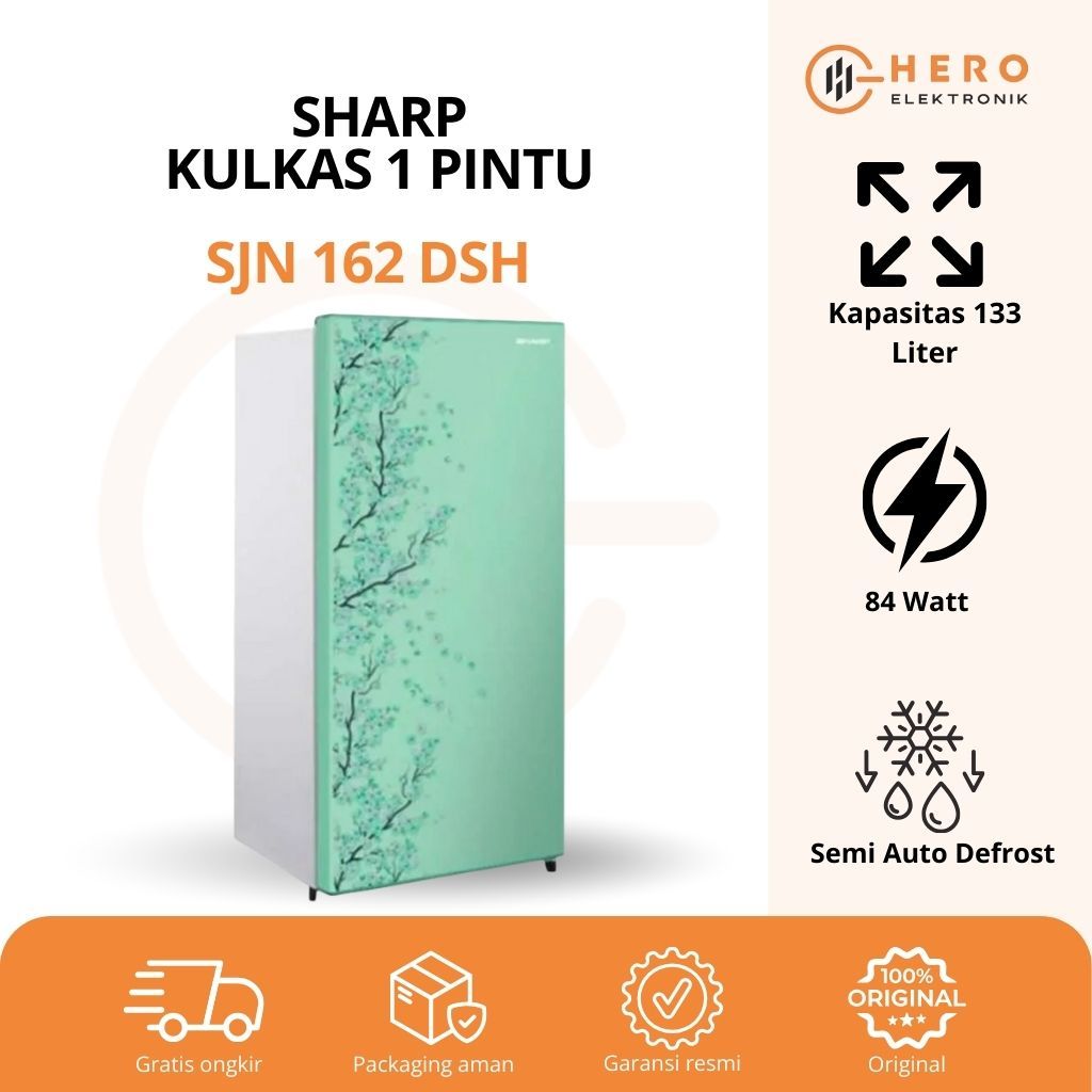 Sharp Kulkas 1 Pintu 133 Liter SJN162DSH Garansi Resmi