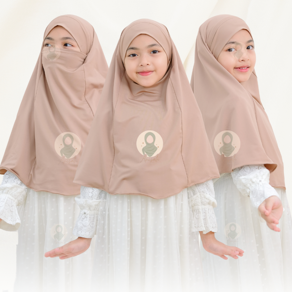 Hijab French Khimar Niqob Anak Remaja Jersey Premium I Hijab Cadar Anak I French Khimar Anak