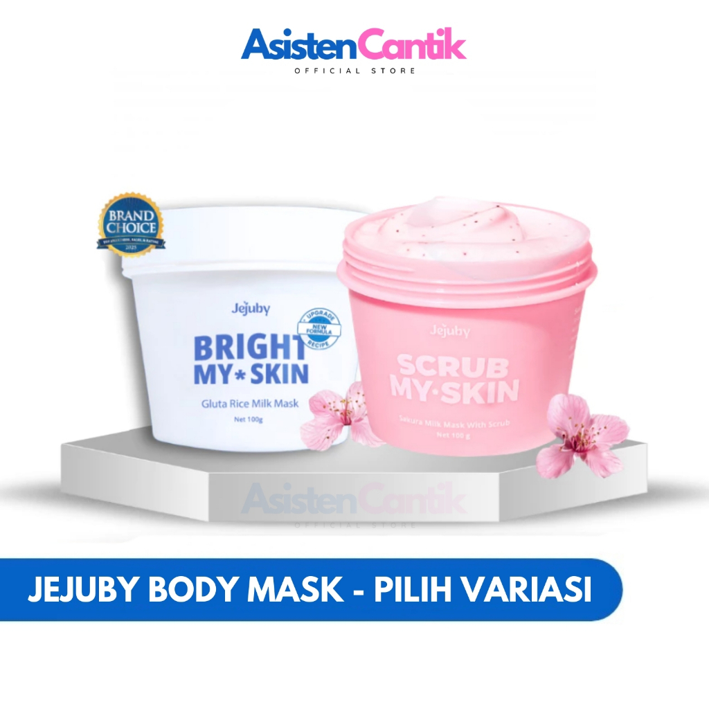 JEJUBY Body Bleaching Milk Mask | Gluta Rice Milk Mask | Sakura Milk Mask Scrub | Asisten Cantik