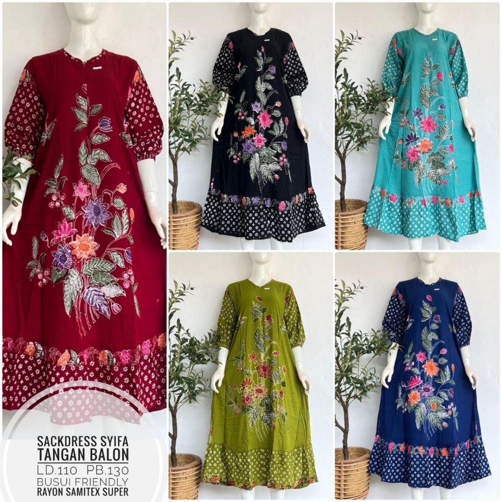 Daster Batik Panjang Ukuran Standar LD 110 Kain Rayon Samitex Super Adem