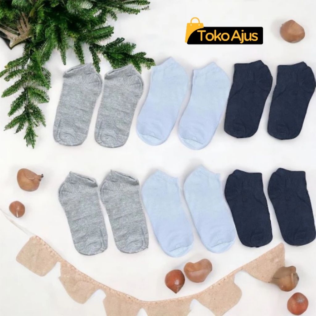 Kaos Kaki unisex kaos kaki pendek POLOS putih hitam abu- abu