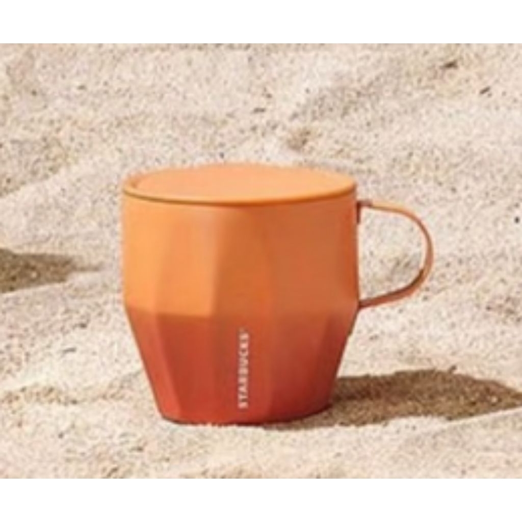 Starbucks Mug Faceted Orange Siren Edition 14oz