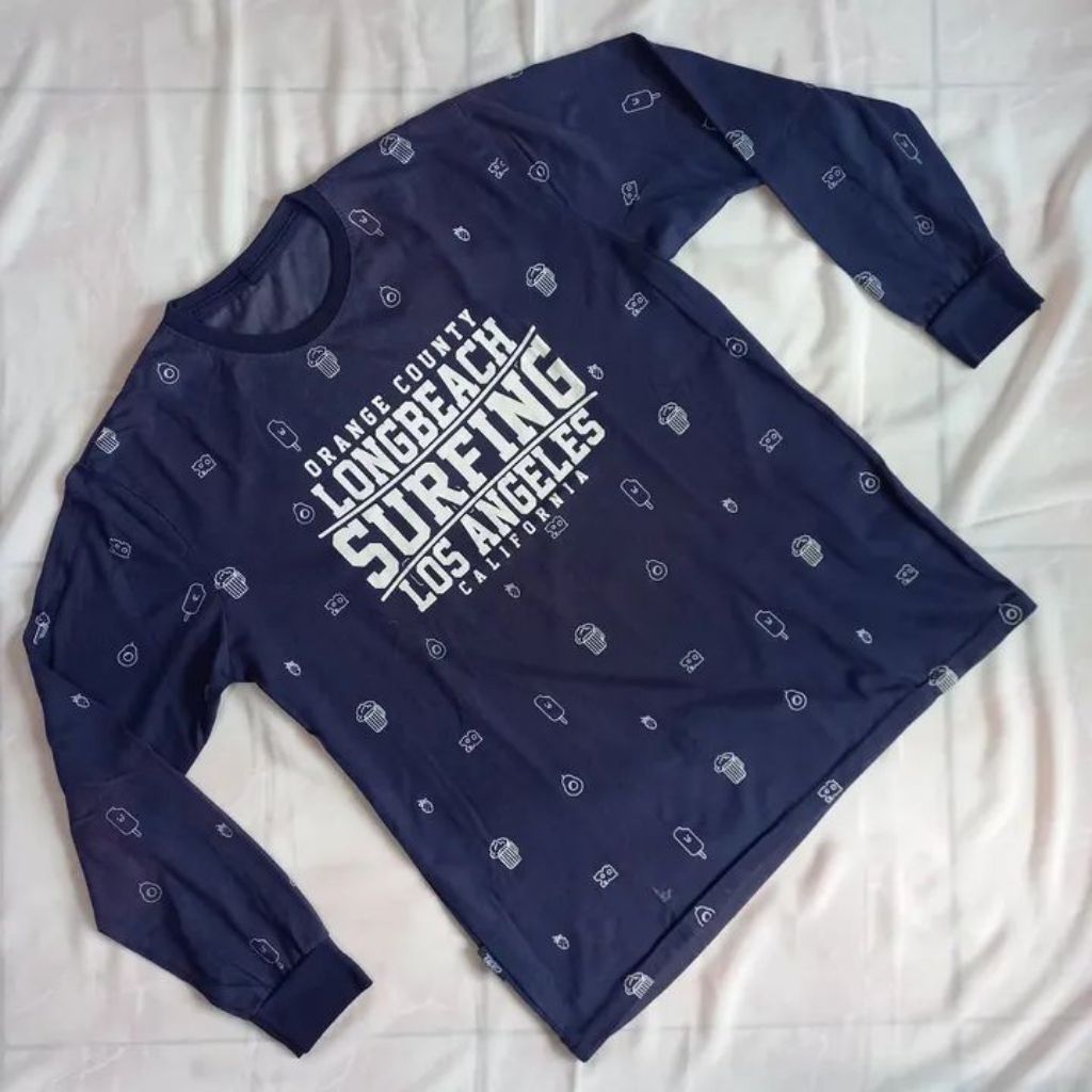 Preloved Kaos Lengan Panjang Cardigan Tunik Katun