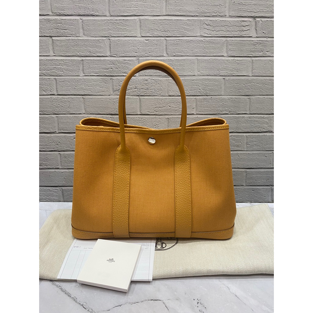 HERMES Gp30 Canvas  Jaune PHW #U 2022 Size 30 x 21 x 14 Cm Dustbag booklet and rec