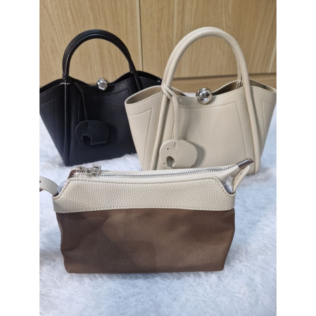 Tas Handbag Wanita Elegan Premium | Tas Wanita Minimalis Warna Cream | Tas Kerja & Daily